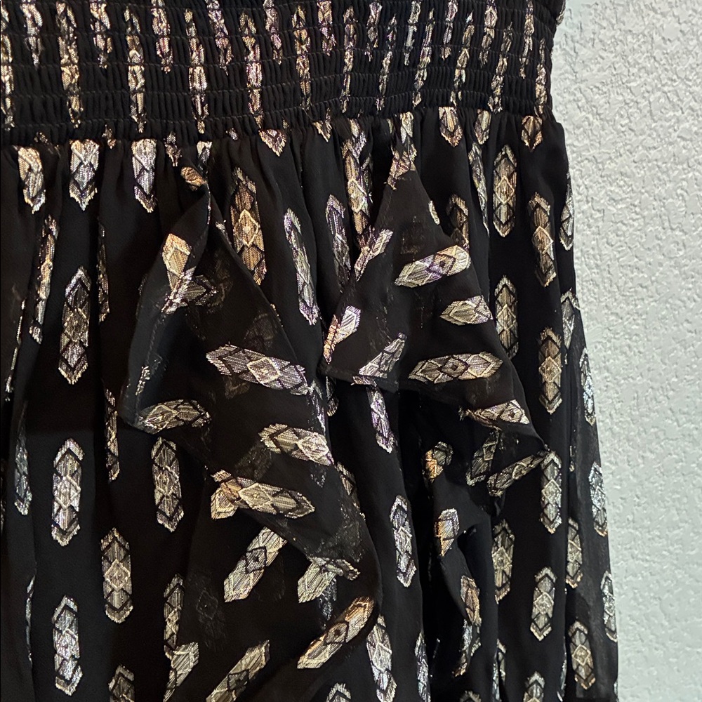 NWT Shoshanna Black and Gold Midi Dress - Picture 4 of 10